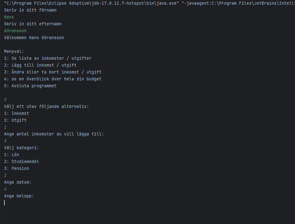 Budget Tracker screenshot